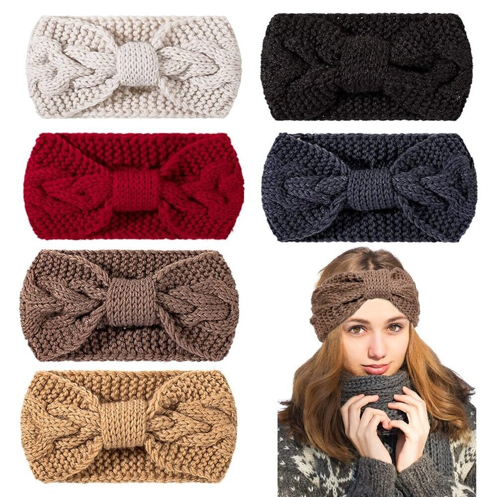 Knit Headbands Winter Ear Warmers Elastic Turban Hair Wraps for Women Girls